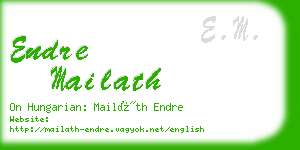 endre mailath business card